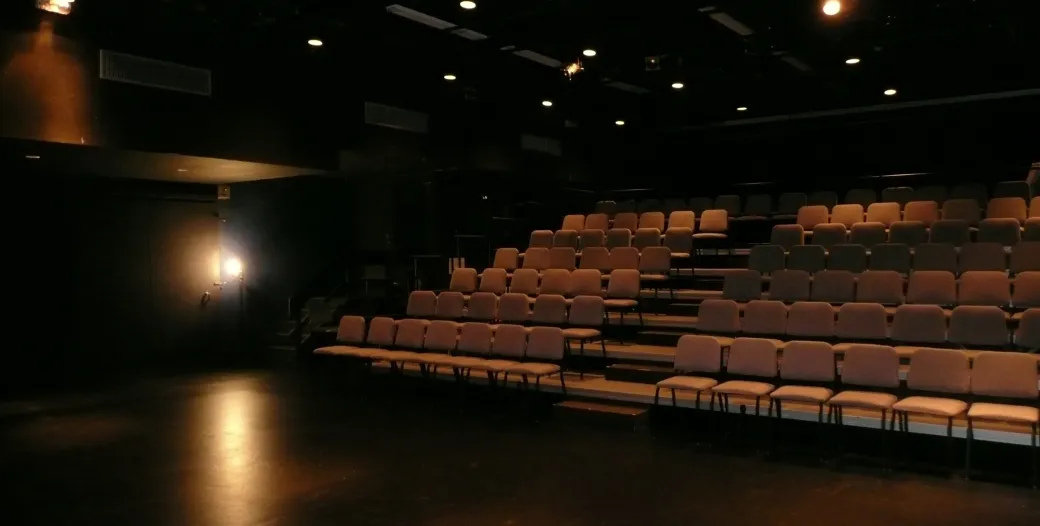 Ghost light in the A.E Hotchner Studio Theatre