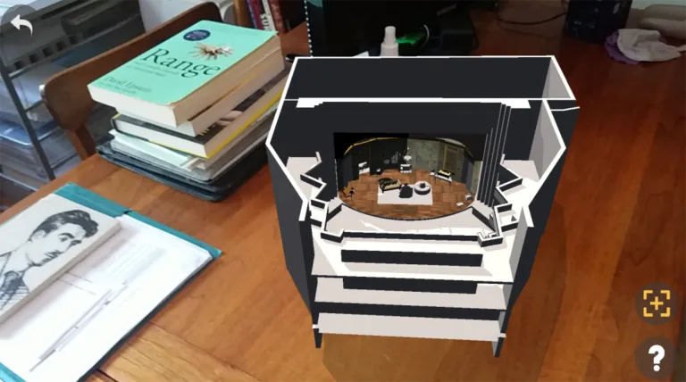 Robert Mark Morgan used the GeoXplorer app to create an AR computer model of a set. The app was created by the WashU-based Fossett Laboratory.