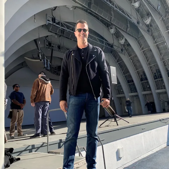 Einsohn on the stage of the Hollywood Bowl-Article Header
